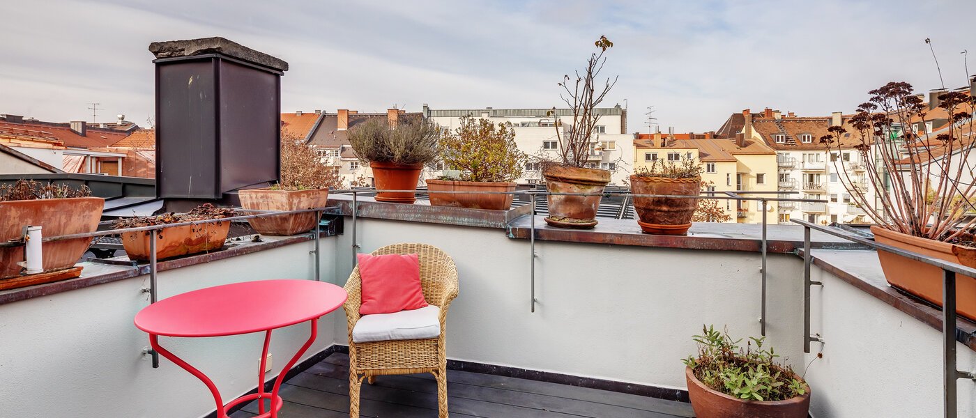 appartement style maisonnette München Gärtnerplatzviertel 02 terrasse sur le toit 12440