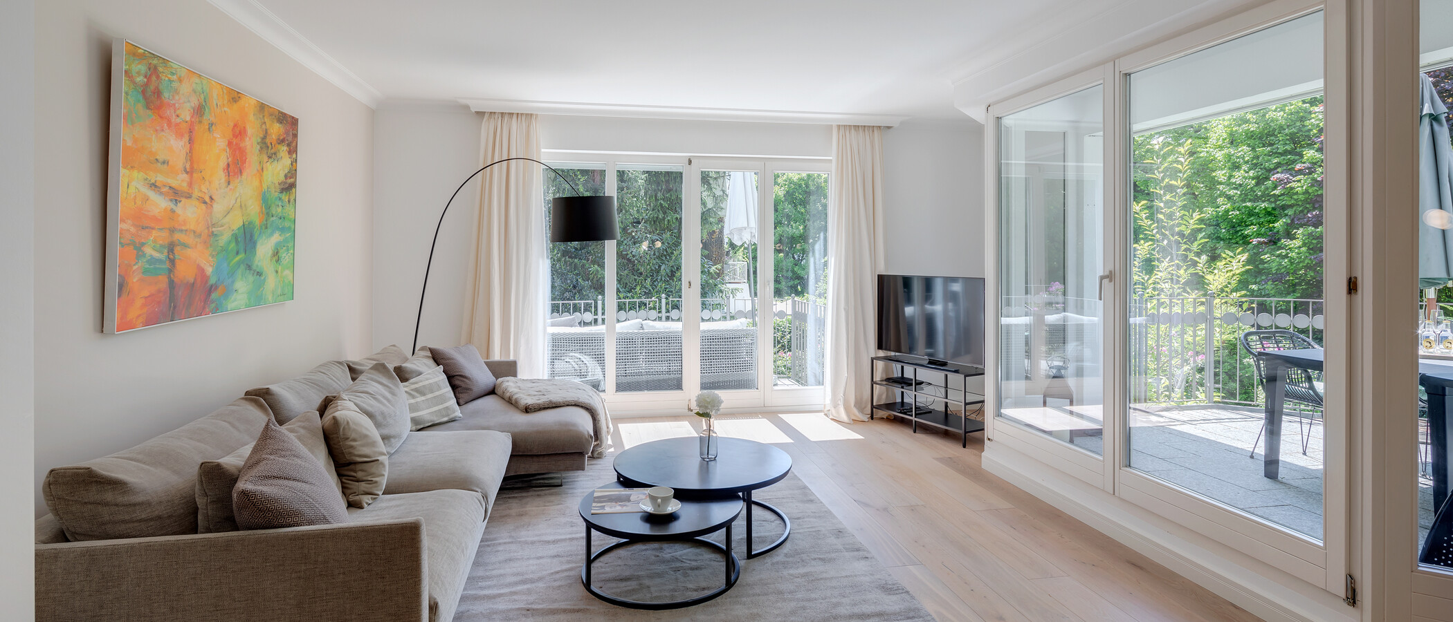 appartement München Nymphenburg-Gern 03 pièce à vivre 12482