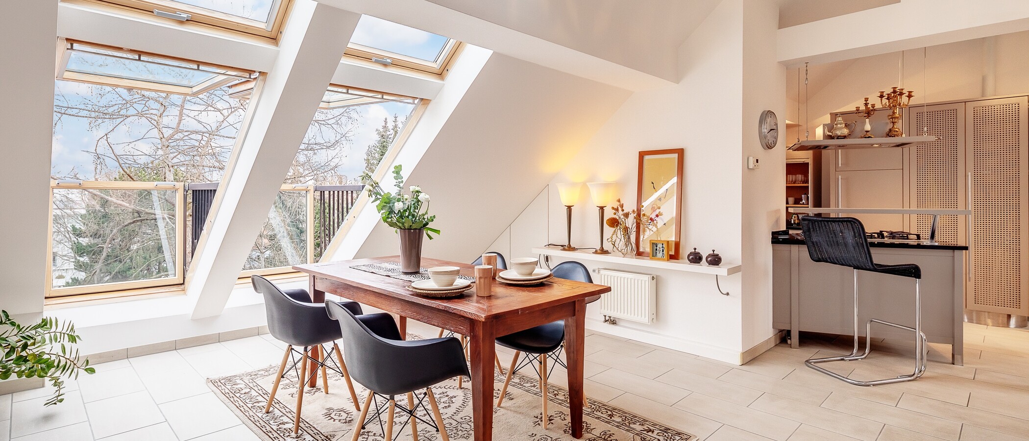 appartement sous les toits München Nymphenburg 03 pièce à vivre 12497
