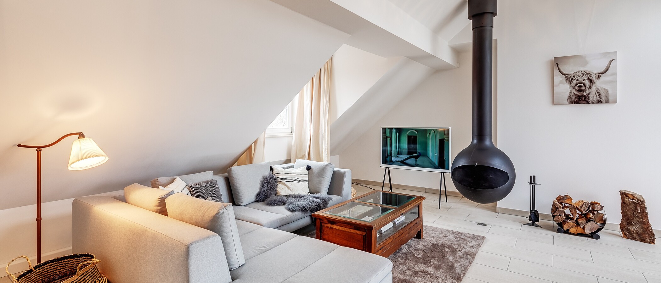 appartement sous les toits München Nymphenburg 05 pièce à vivre 12497