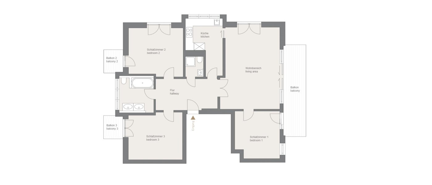 appartement München Schwabing (rechts der Leopoldstraße) 01 plan d'étage 12514