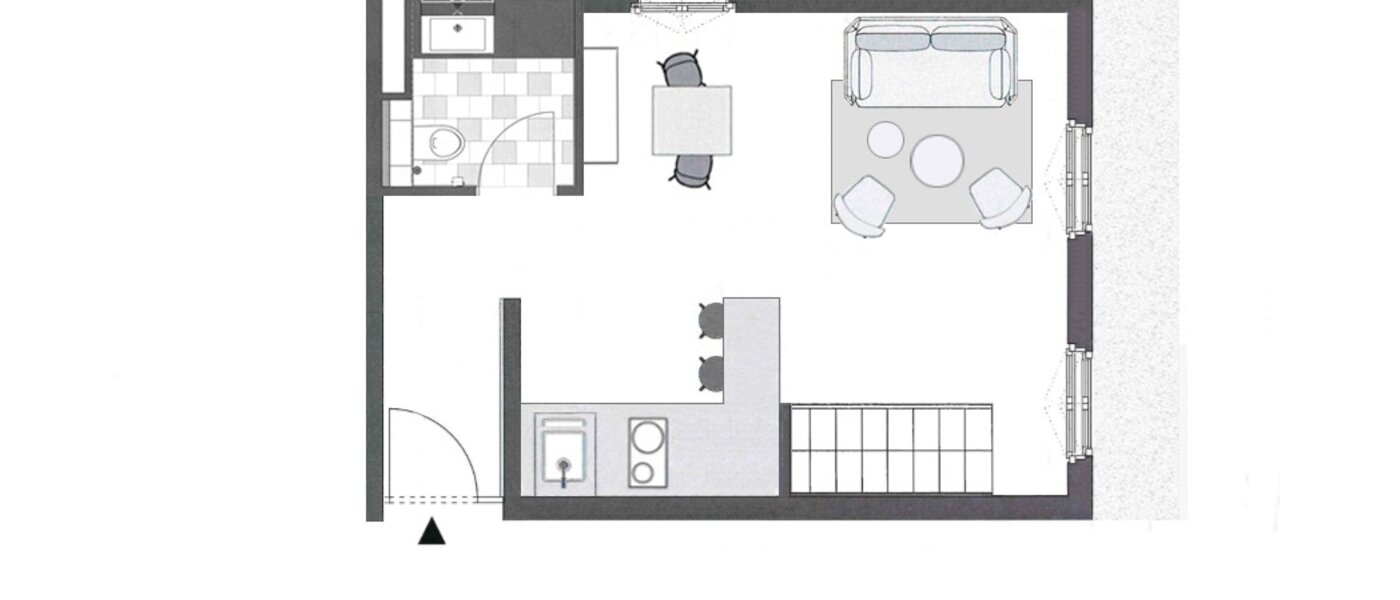 appartement style maisonnette avec mezzanine München Herzogpark 01 plan d'étage 12522