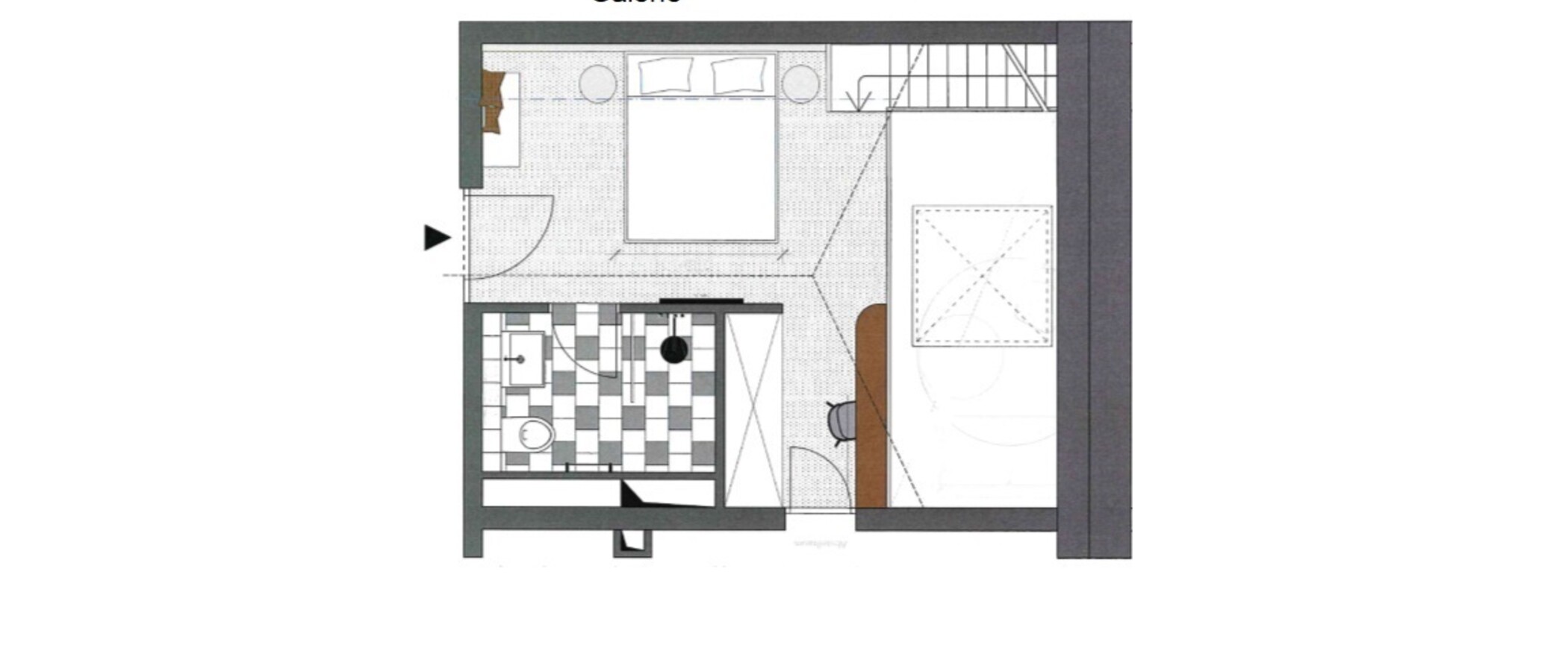 appartement style maisonnette avec mezzanine München Herzogpark 02 plan d'étage 12527