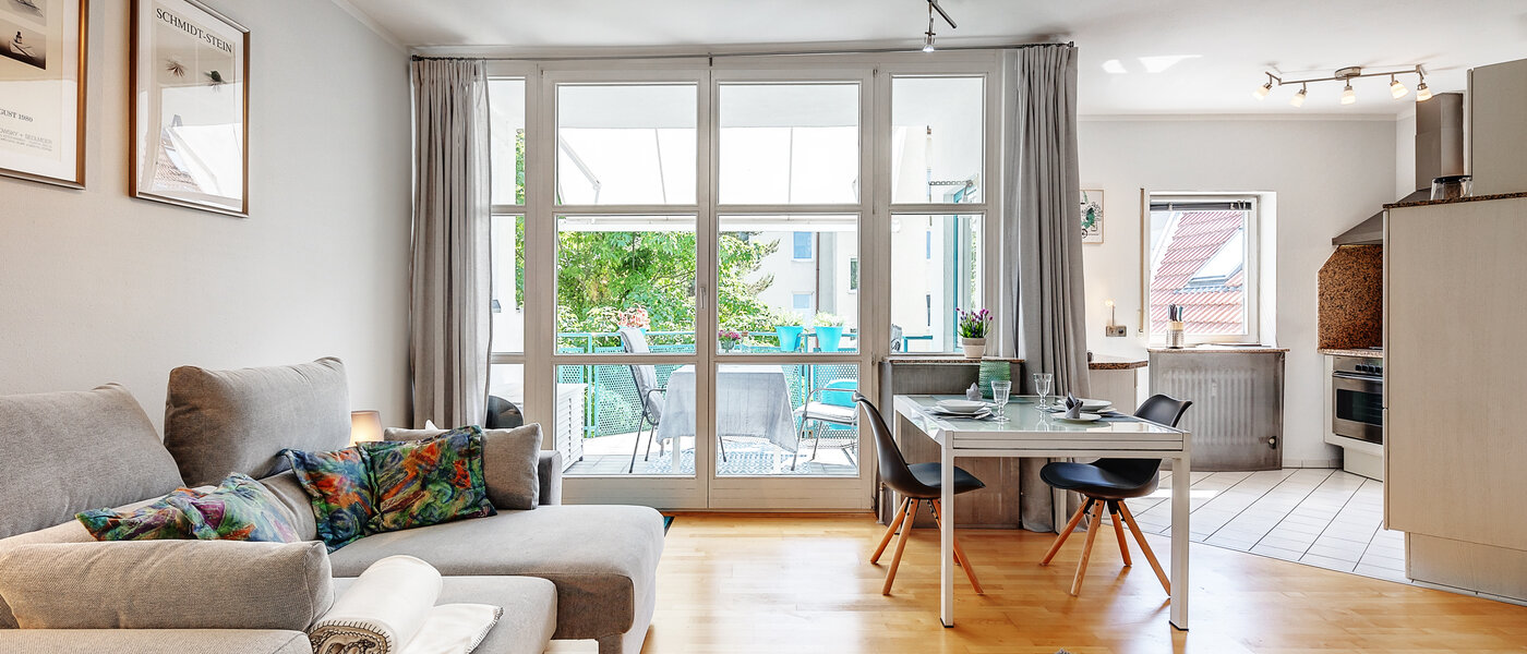 appartement avec terrasse sur le toit München Maxvorstadt 01 pièce à vivre 12588