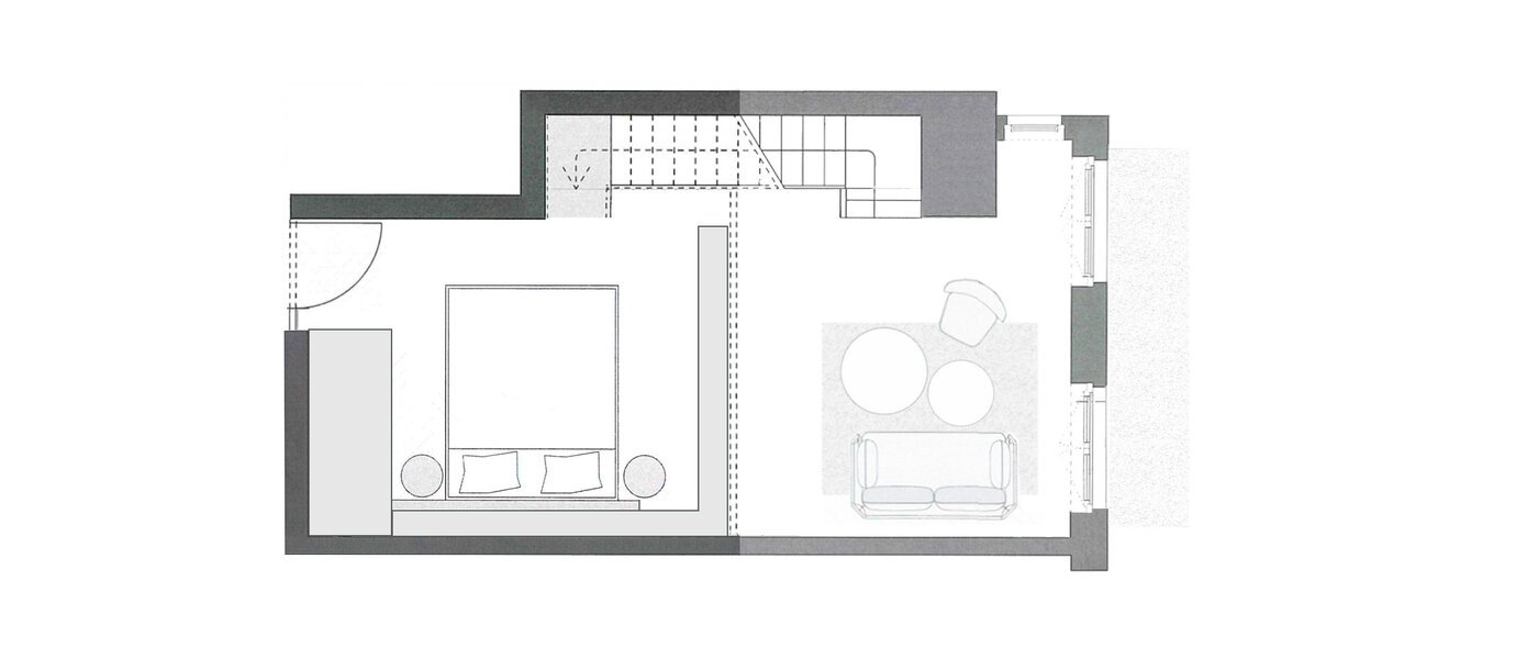 appartement style maisonnette avec mezzanine München Herzogpark 02 plan d'étage 12611