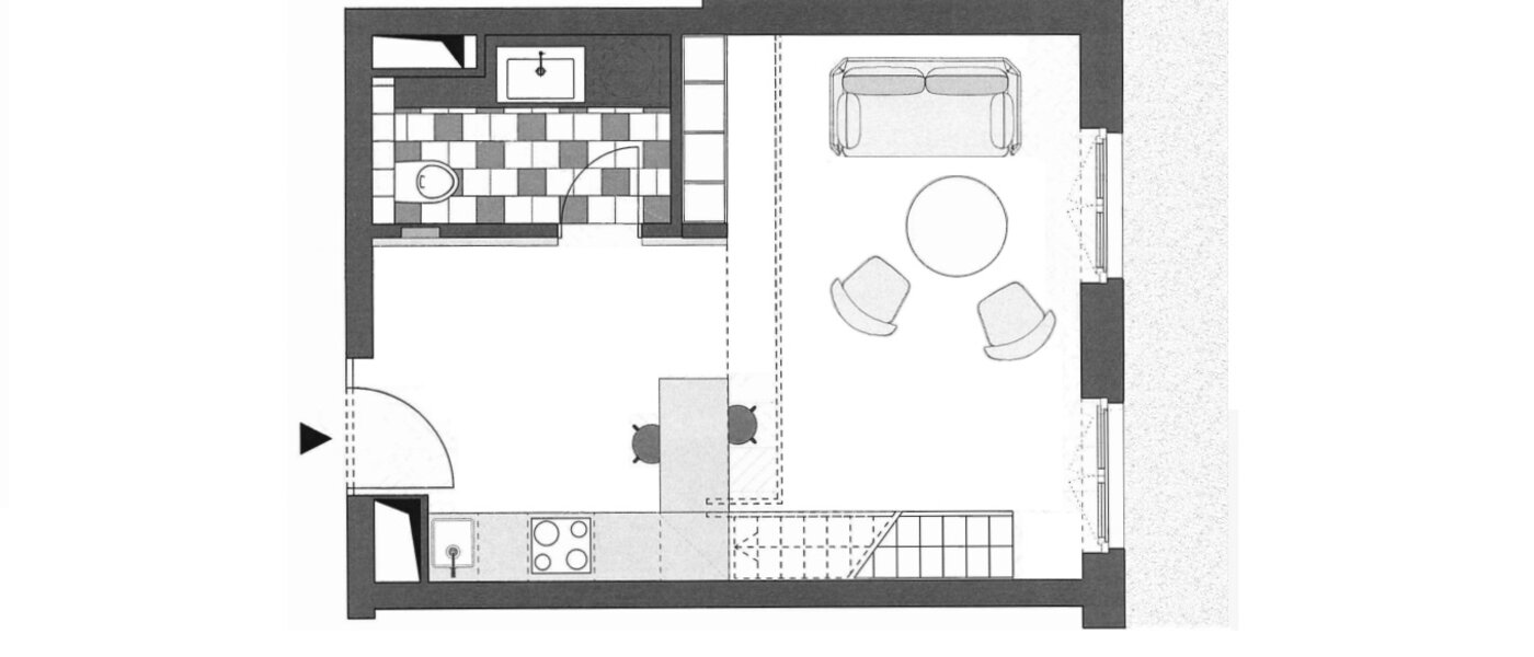 appartement style maisonnette avec mezzanine München Herzogpark 01 plan d'étage 12615