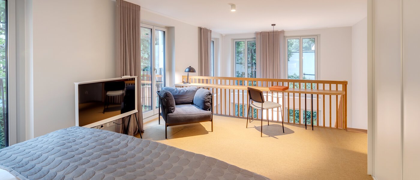 appartement style maisonnette avec mezzanine München Herzogpark 03 chambres 12616