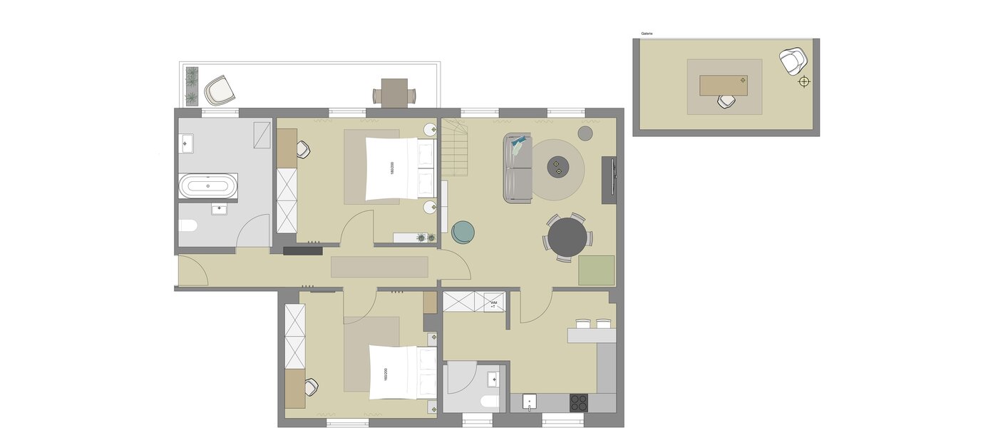 appartement avec mezzanine Gmund am Tegernsee 01 plan d'étage 12967