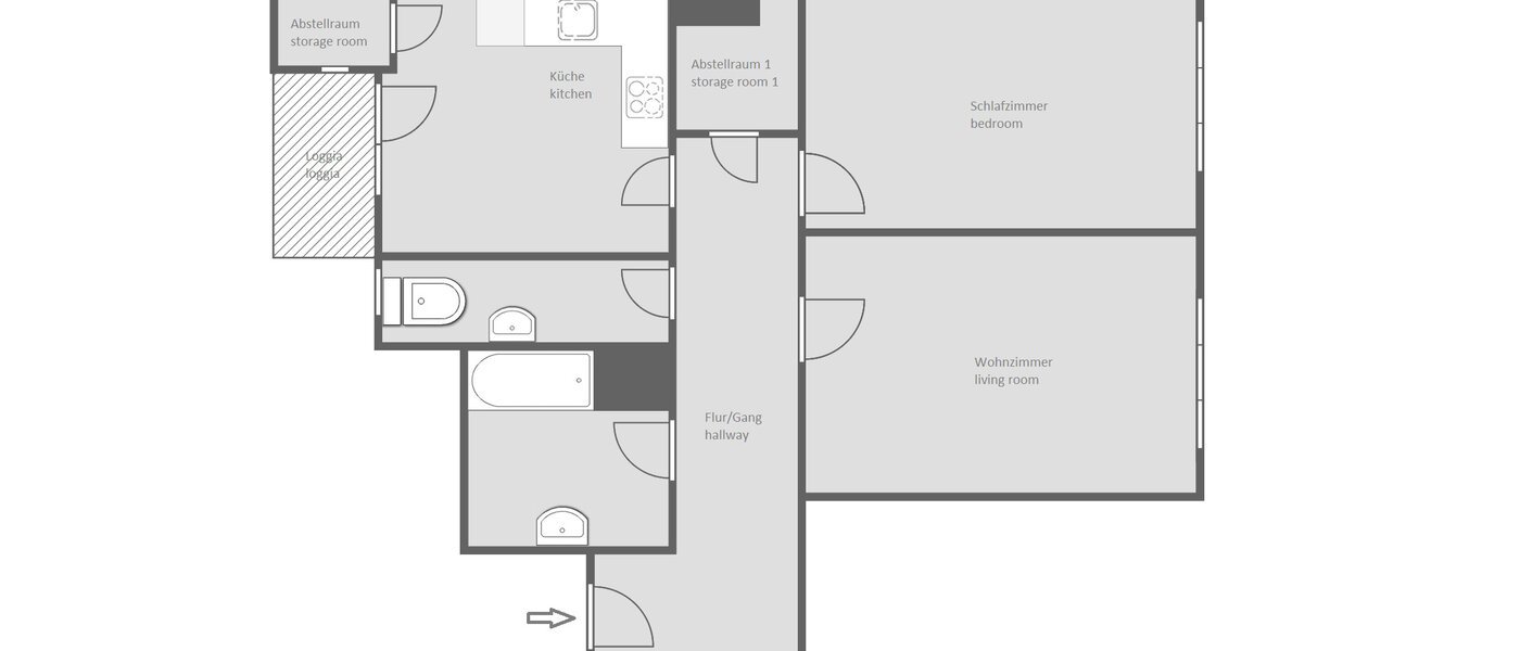 appartement München Haidhausen 01 plan d'étage 13029