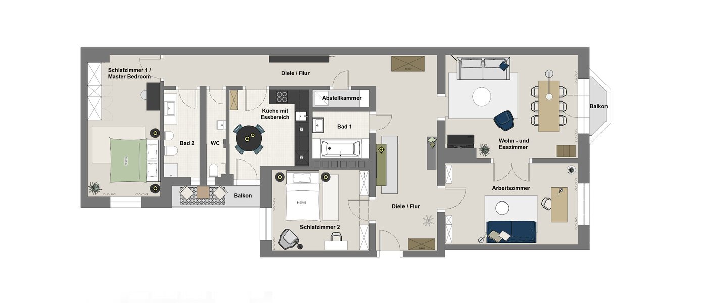 appartement München Lehel 01 plan d'étage 13035