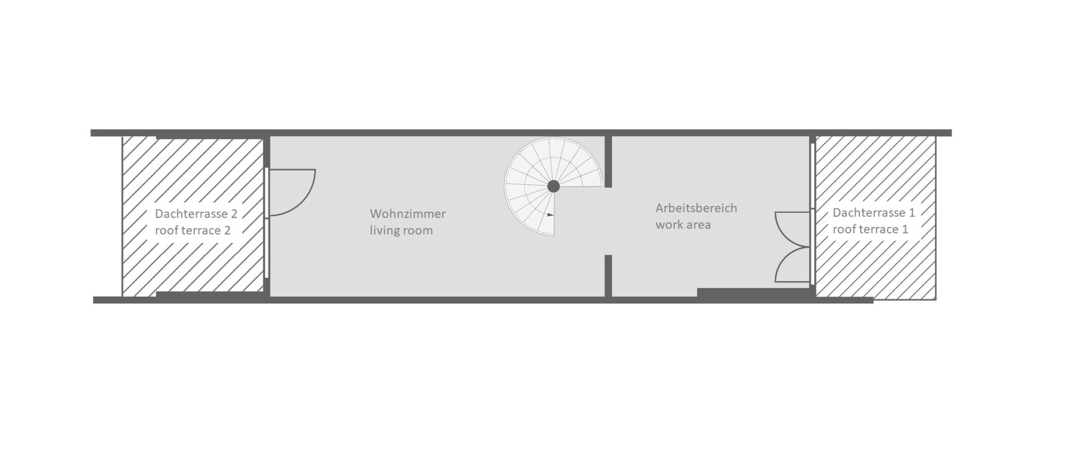 appartement style maisonnette München Olympiadorf 02 plan d'étage 13150