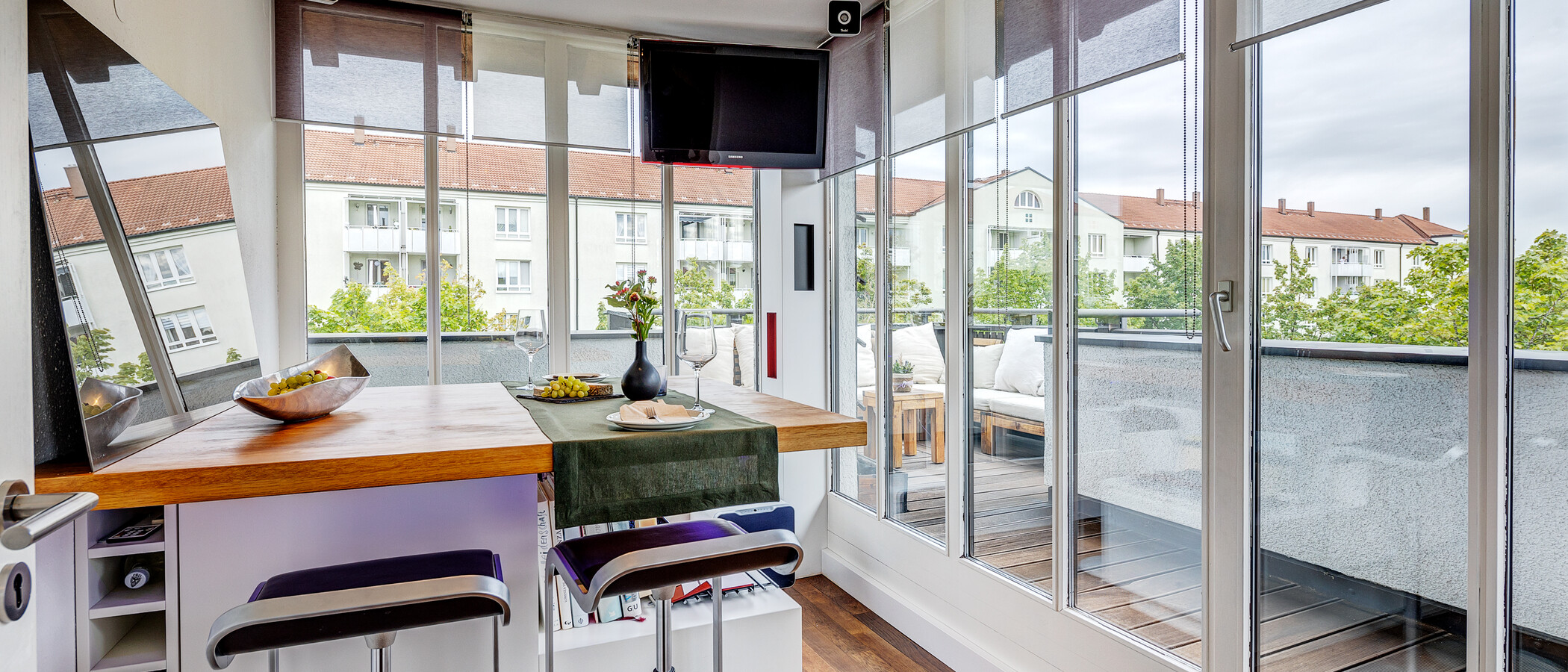 appartement style maisonnette avec mezzanine Unterföhring 01 salon d´hiver 13159