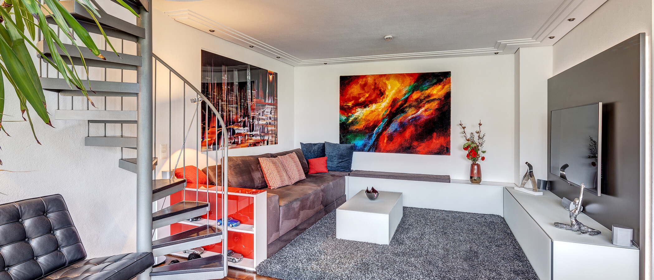 appartement style maisonnette avec mezzanine Unterföhring 03 pièce à vivre 13159