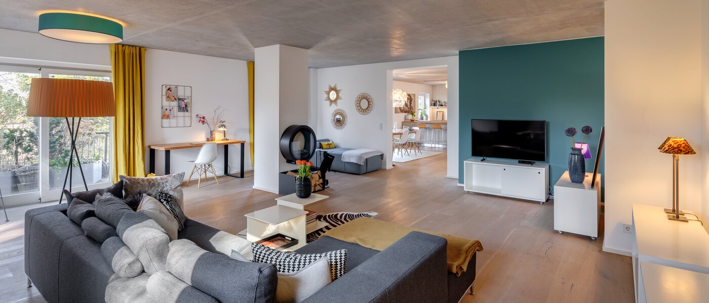 mansardé München Solln 02 salle de séjour 13410