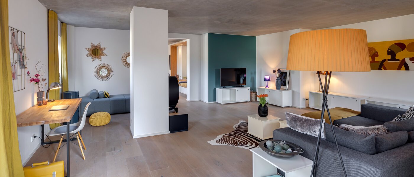 mansardé München Solln 04 salle de séjour 13410