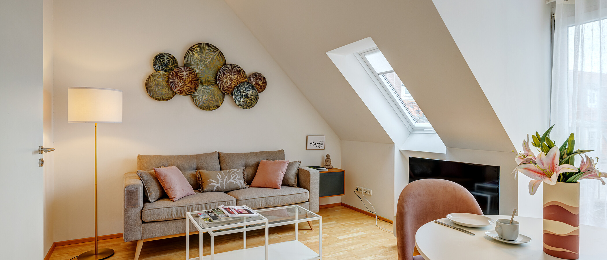 appartement sous les toits München Schwabing (rechts der Leopoldstraße) 02 salle de séjour 13837