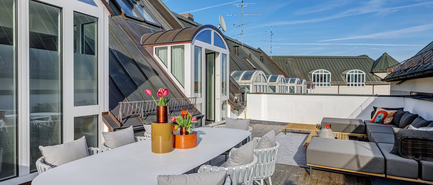 appartement style maisonnette avec mezzanine München Altstadt 03 terrasse sur le toit 13841