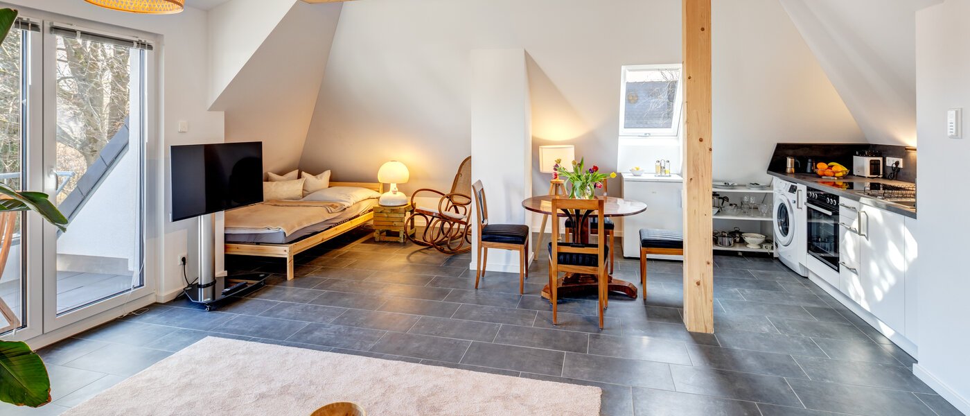 appartement sous les toits München Waldtrudering 04 pièce à vivre 13853