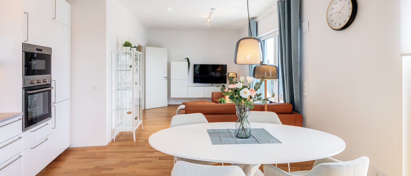 appartement avec terrasse sur le toit München Neuhausen 04 pièce à vivre 13934