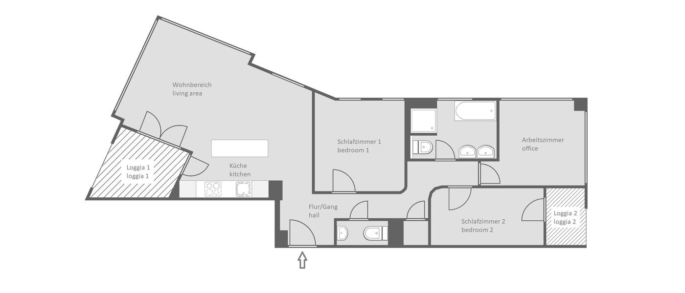 appartement München Obersendling 01 plan d'étage 14091