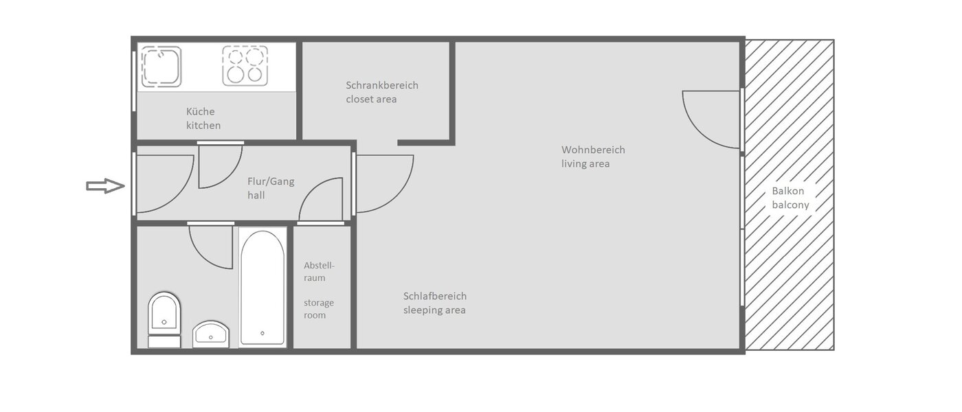 appartement München Maxvorstadt - Westen 01 plan d'étage 14102