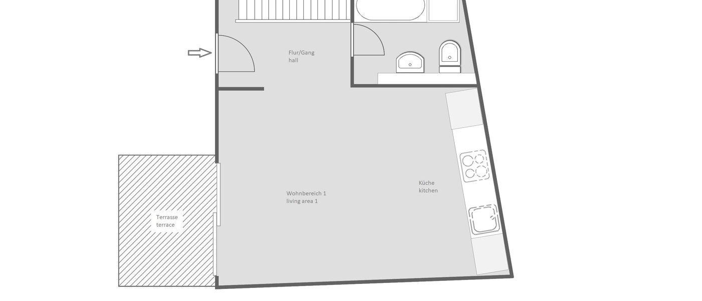 appartement style maisonnette München Glockenbachviertel 01 plan d'étage 14318