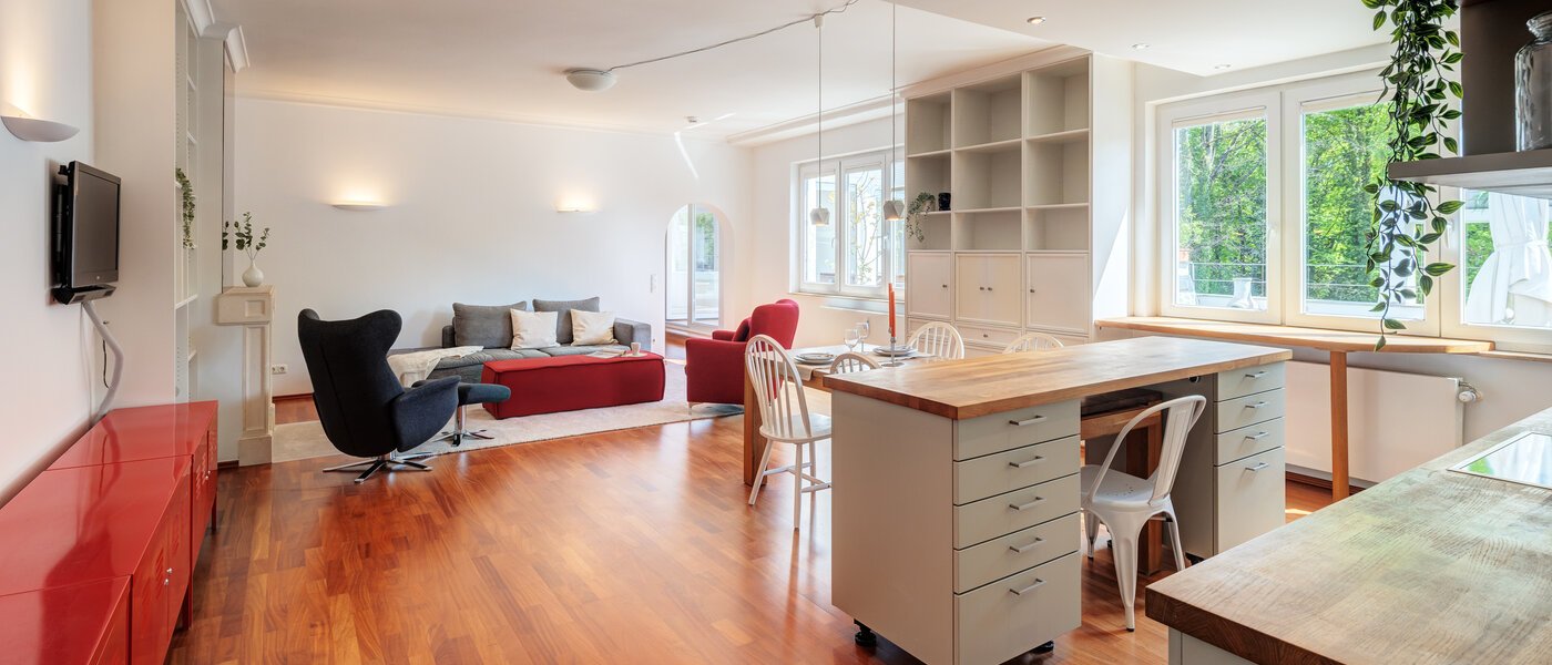 appartement avec terrasse sur le toit München Solln 04 pièce à vivre 14396