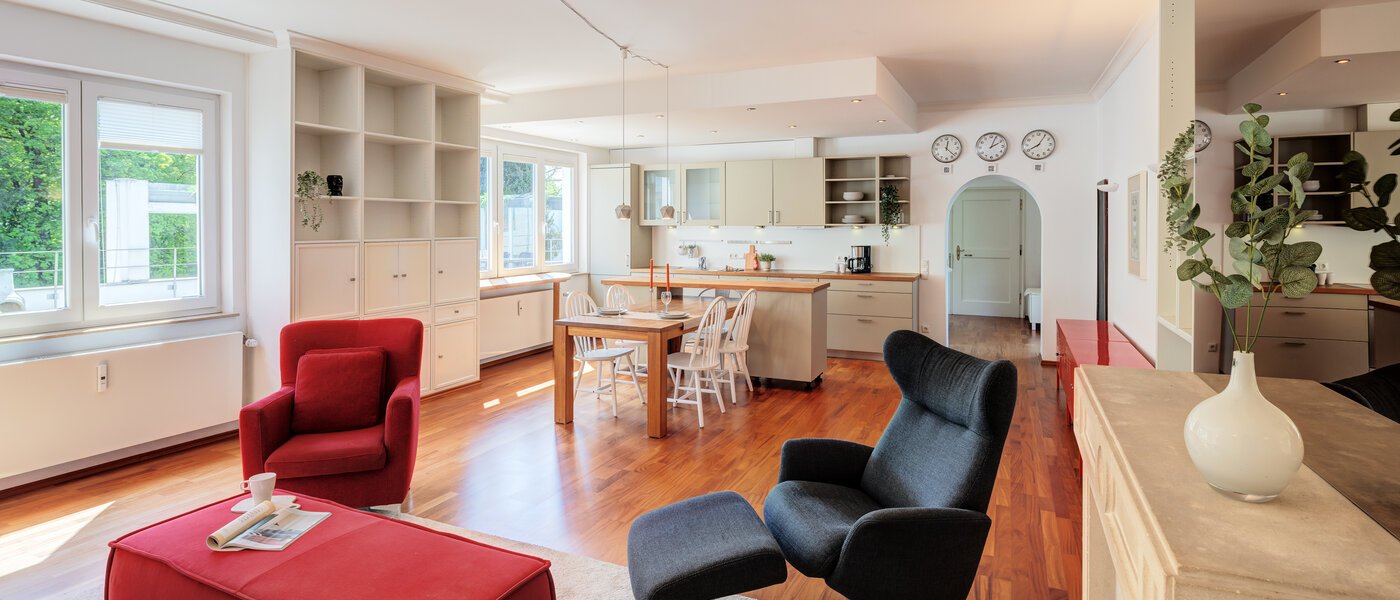 appartement avec terrasse sur le toit München Solln 05 pièce à vivre 14396