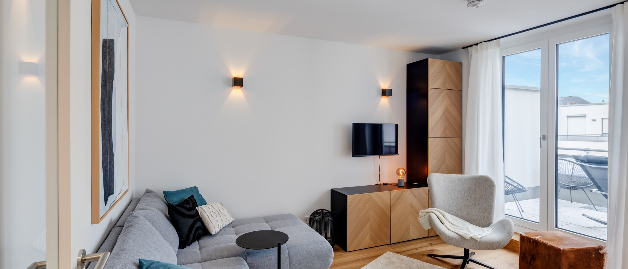 appartement avec terrasse sur le toit München Sendling-Westpark 01 pièce à vivre 14433