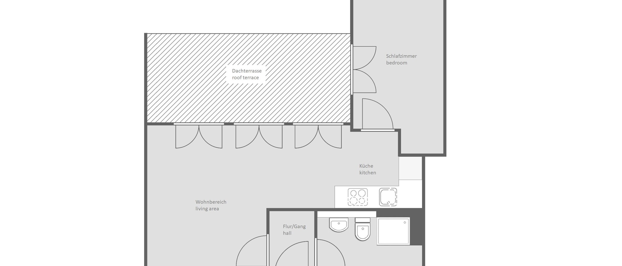 appartement avec terrasse sur le toit München Sendling-Westpark 01 plan d'étage 14433
