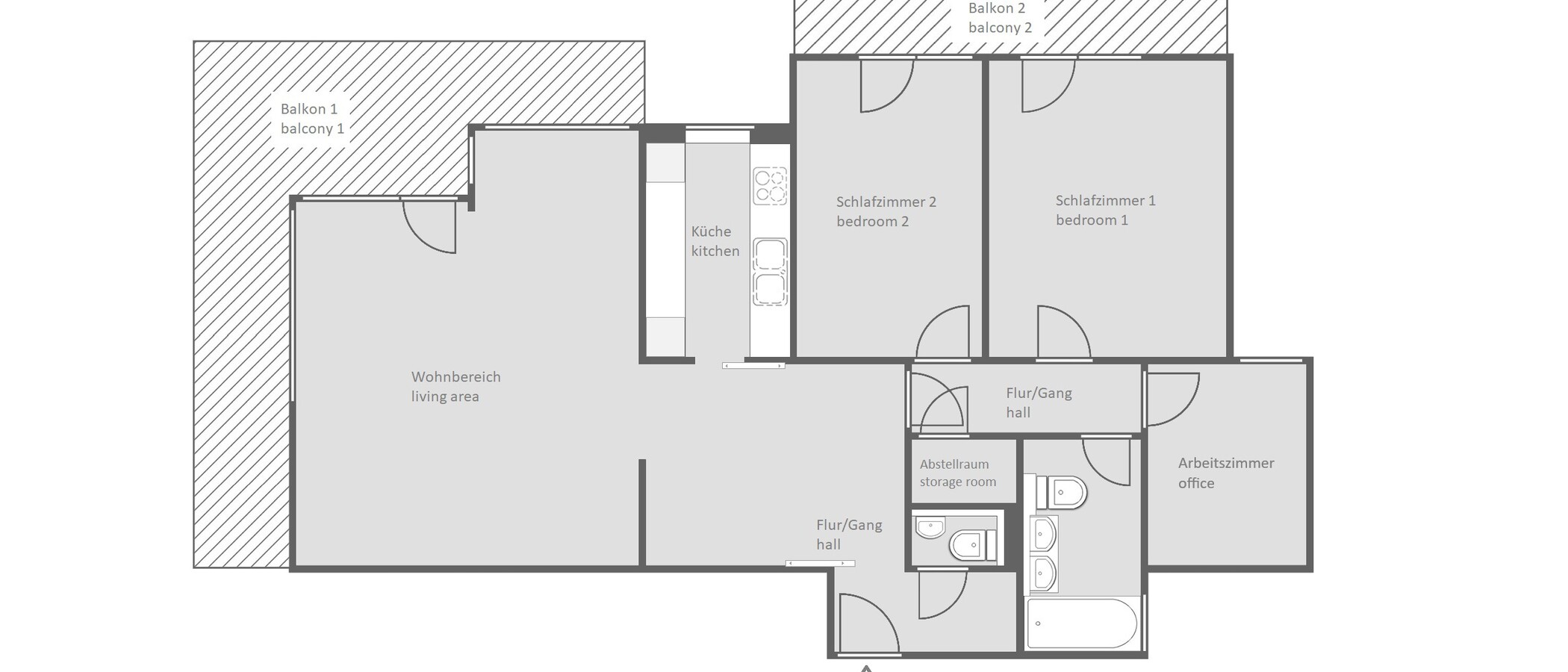 appartement München Menterschwaige 01 plan d'étage 14458
