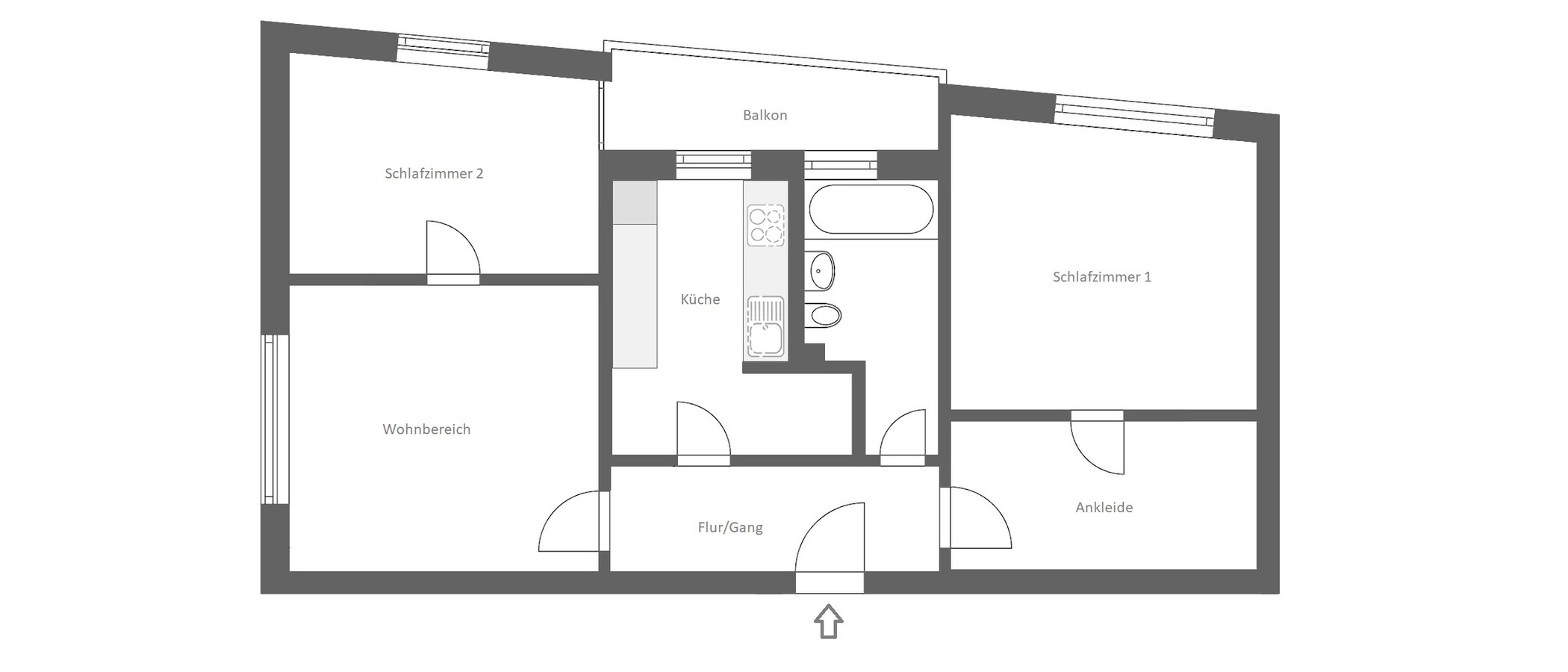 appartement München Lehel 01 plan d'étage 14463