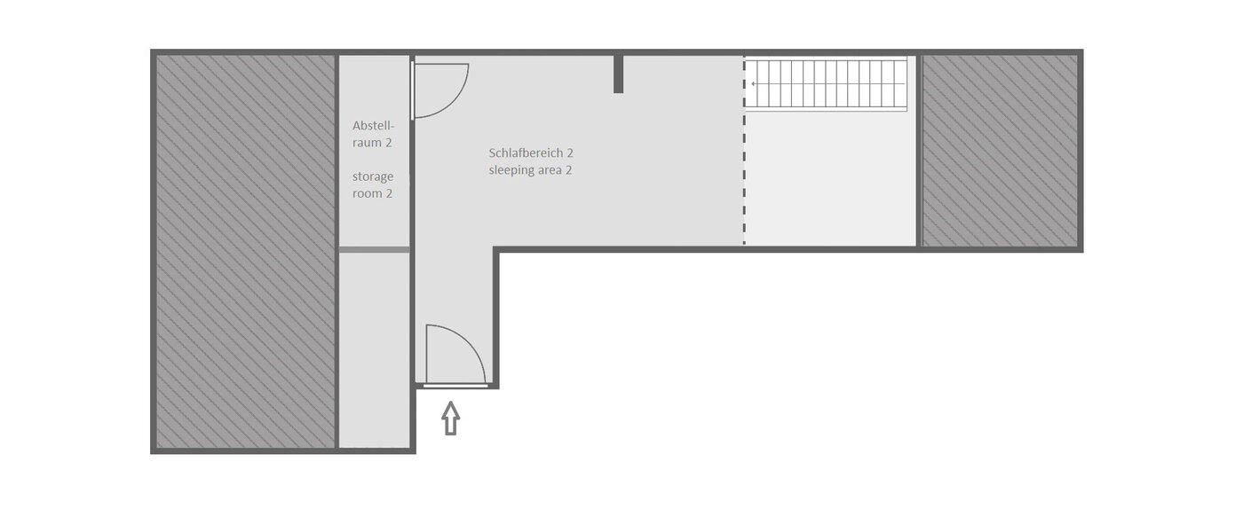 appartement style maisonnette avec mezzanine München Obersendling 02 plan d'étage 14471