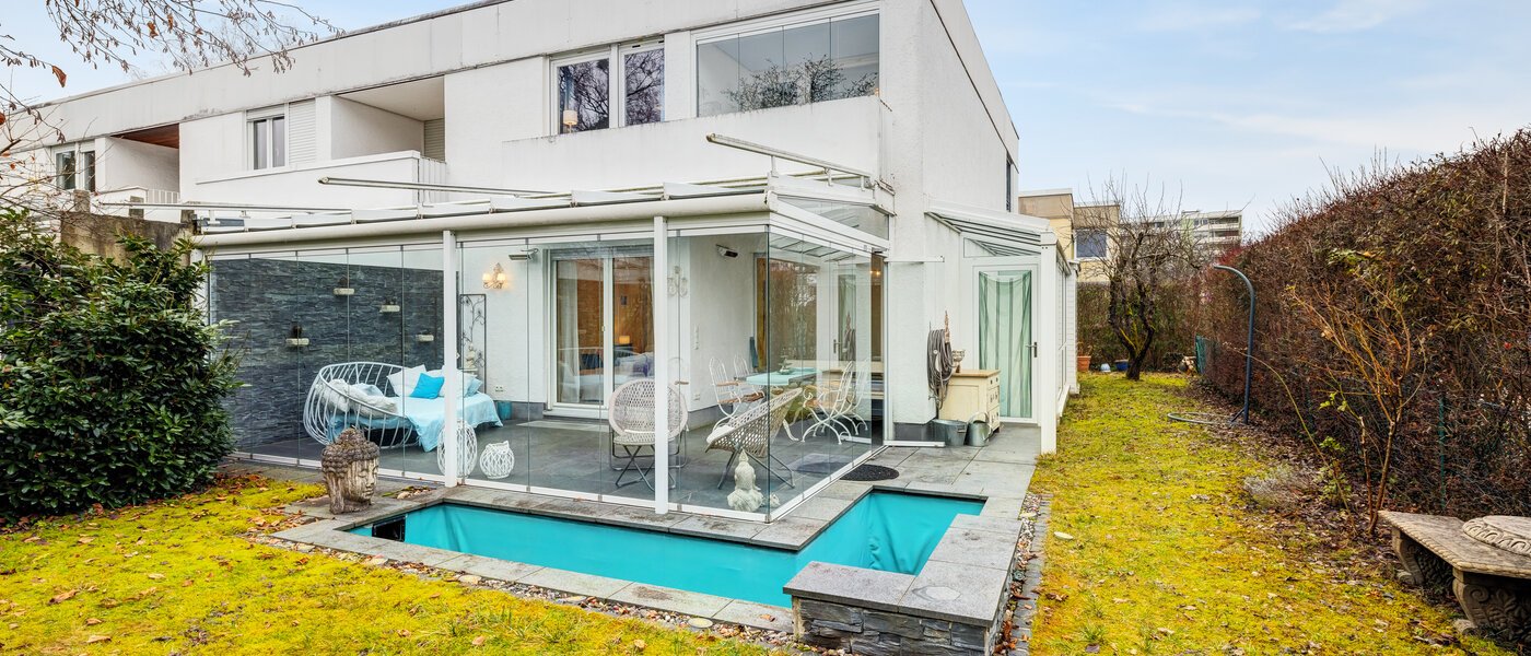 dernière maison de la rangée de maisons mitoyennes Unterhaching 02 jardin 14690