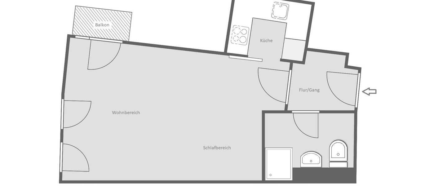 appartement sous les toits München Neuhausen 01 plan d'étage 14695