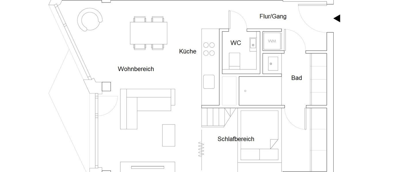 appartement avec terrasse sur le toit München Neuhausen 01 plan d'étage 14699