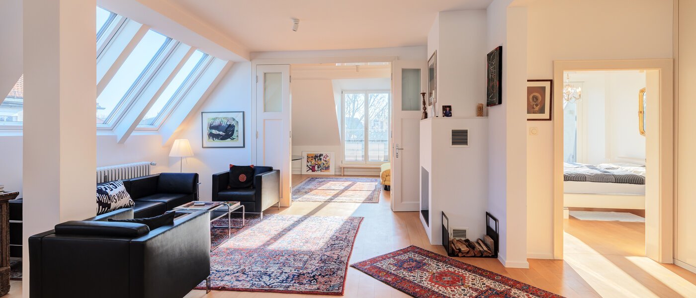 appartement avec terrasse sur le toit München Schwabing-West 04 pièce à vivre 14731