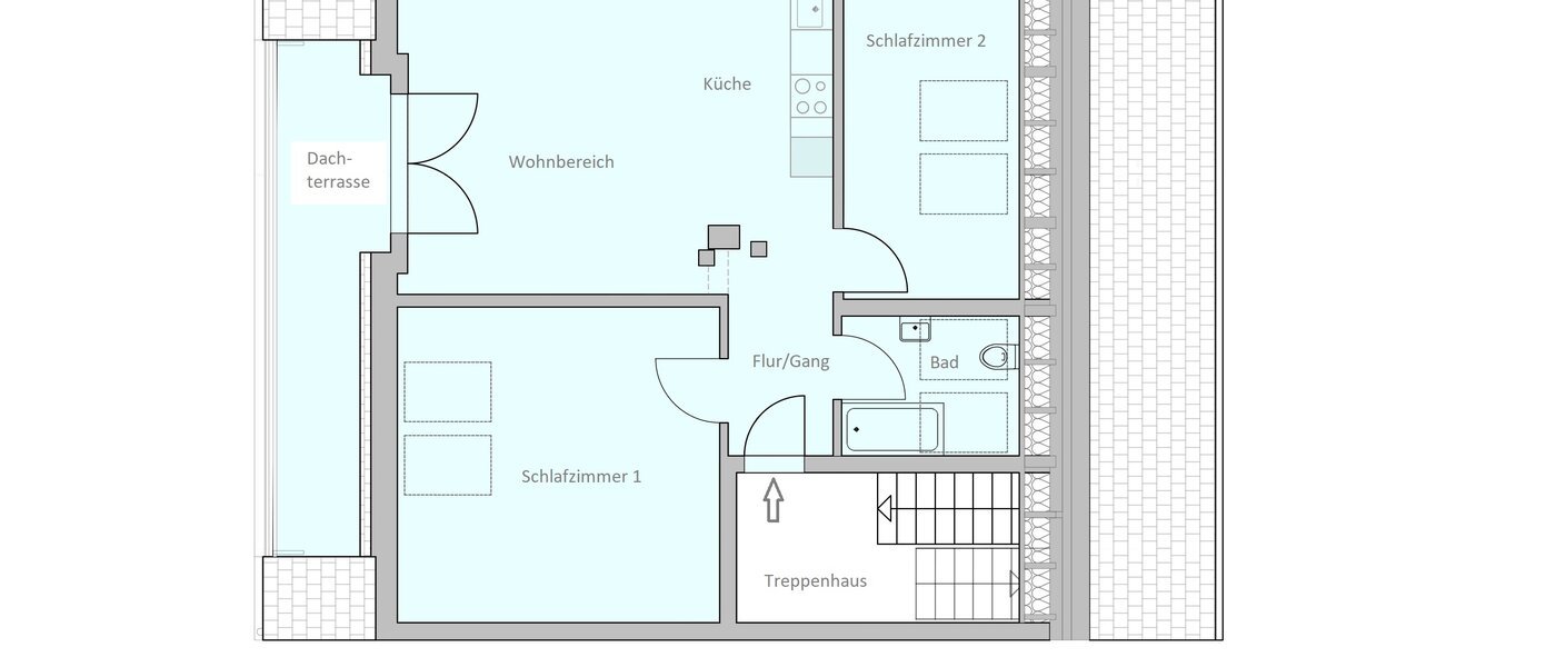appartement sous les toits Gröbenzell 01 plan d'étage 14746