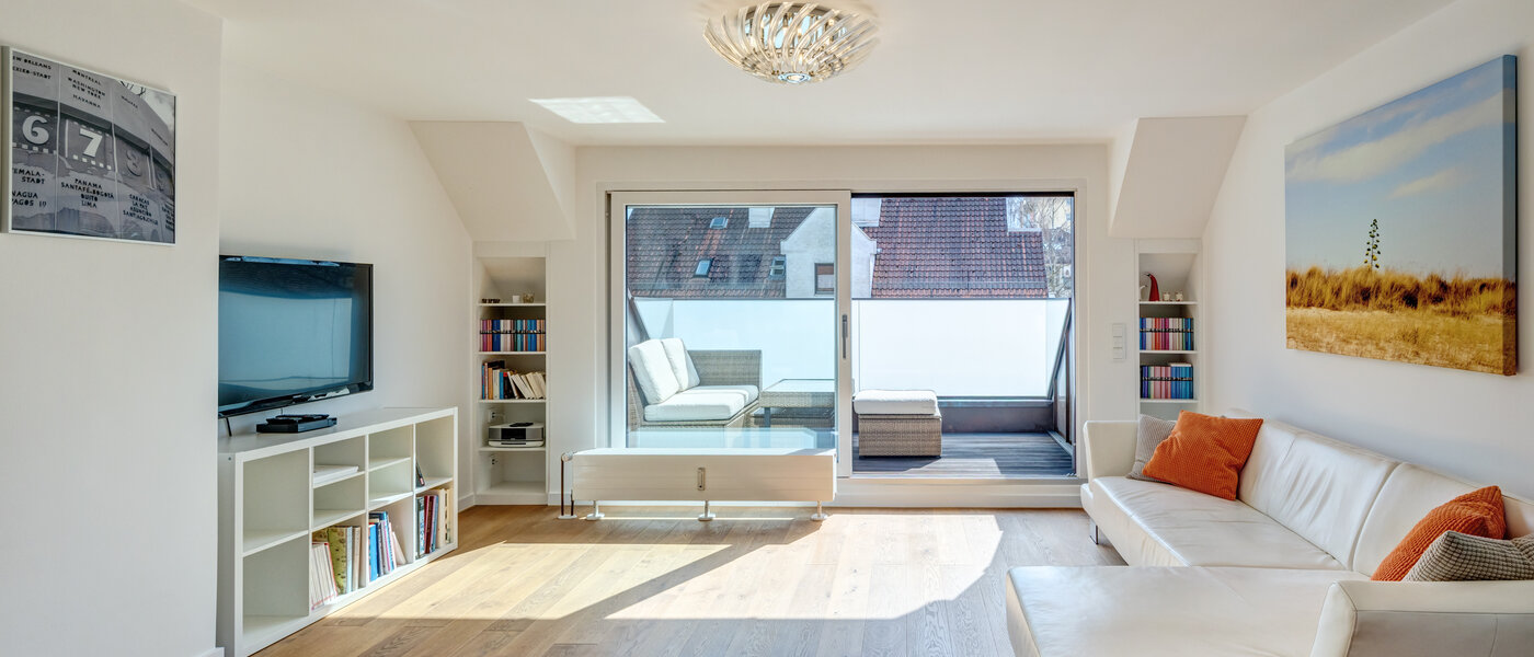 appartement avec terrasse sur le toit München Moosach 01 pièce à vivre 14797