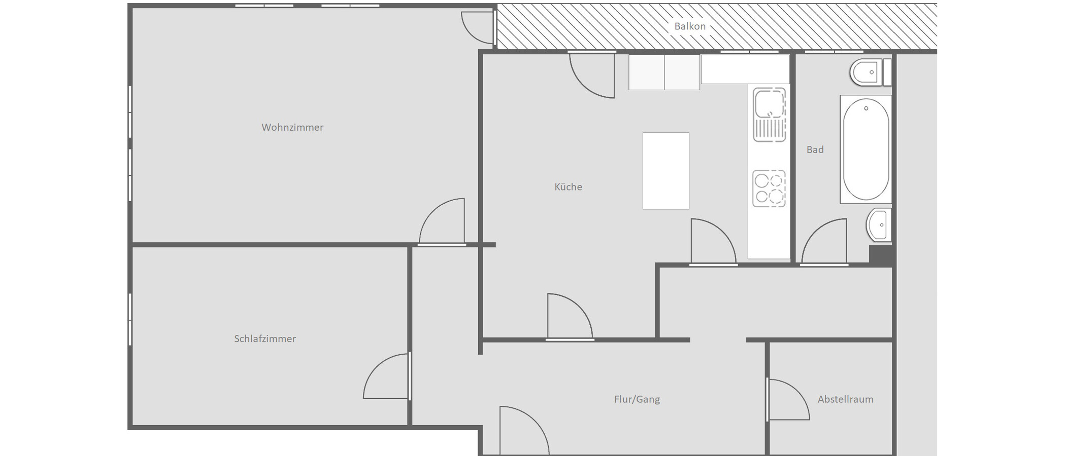 appartement München Schwabing (links der Leopoldstraße) 01 plan d'étage 14839