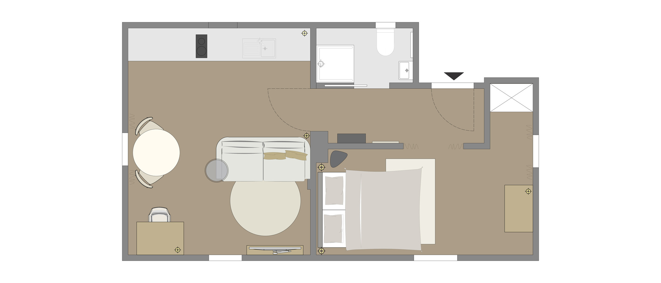appartement sous les toits München Daglfing 01 plan d'étage 14852