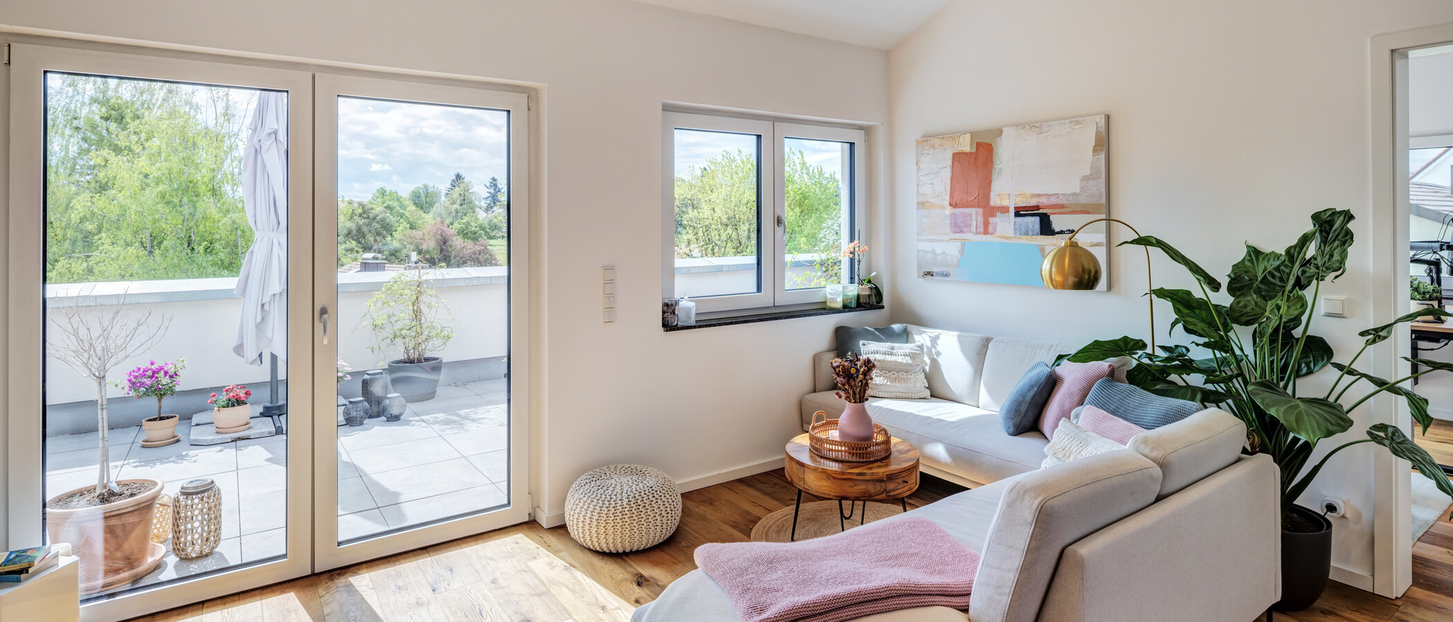appartement avec terrasse sur le toit Planegg 01 pièce à vivre 14854