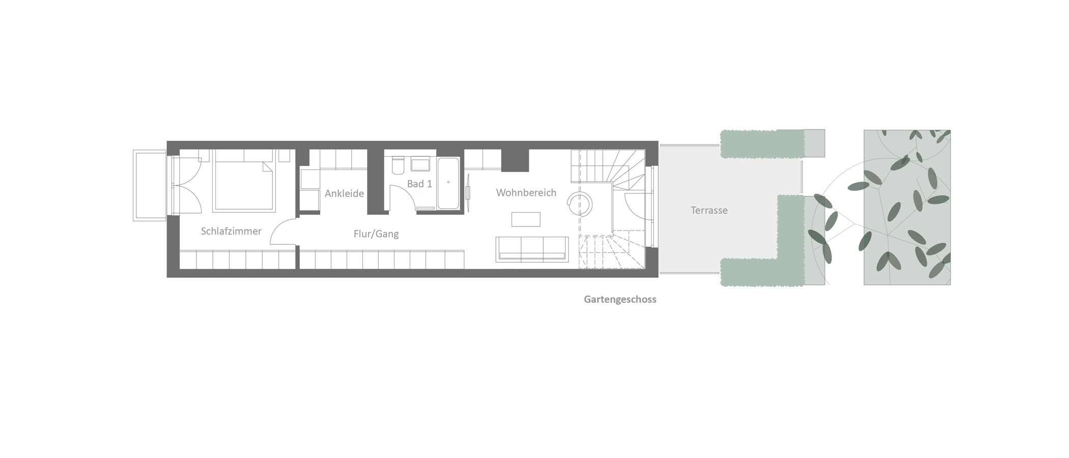 appartement style maisonnette München Neuhausen 02 plan d'étage 14864
