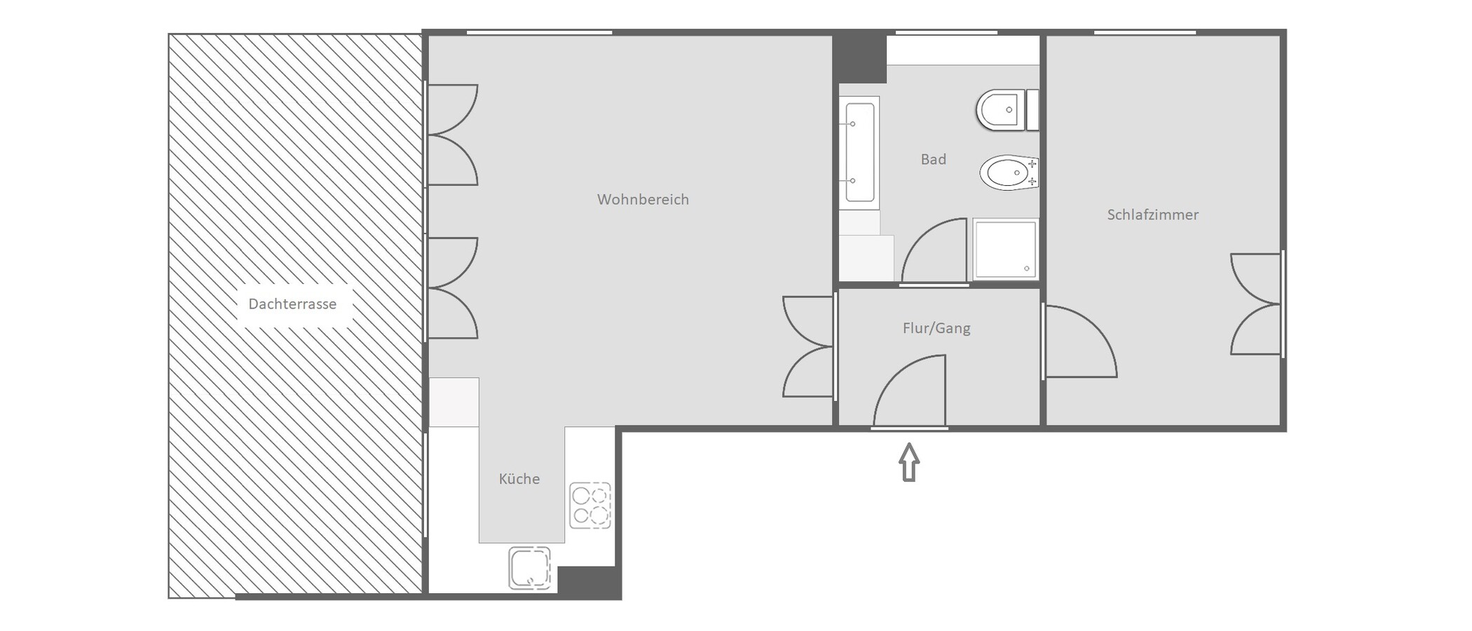 appartement avec terrasse sur le toit München Altbogenhausen 01 plan d'étage 14872