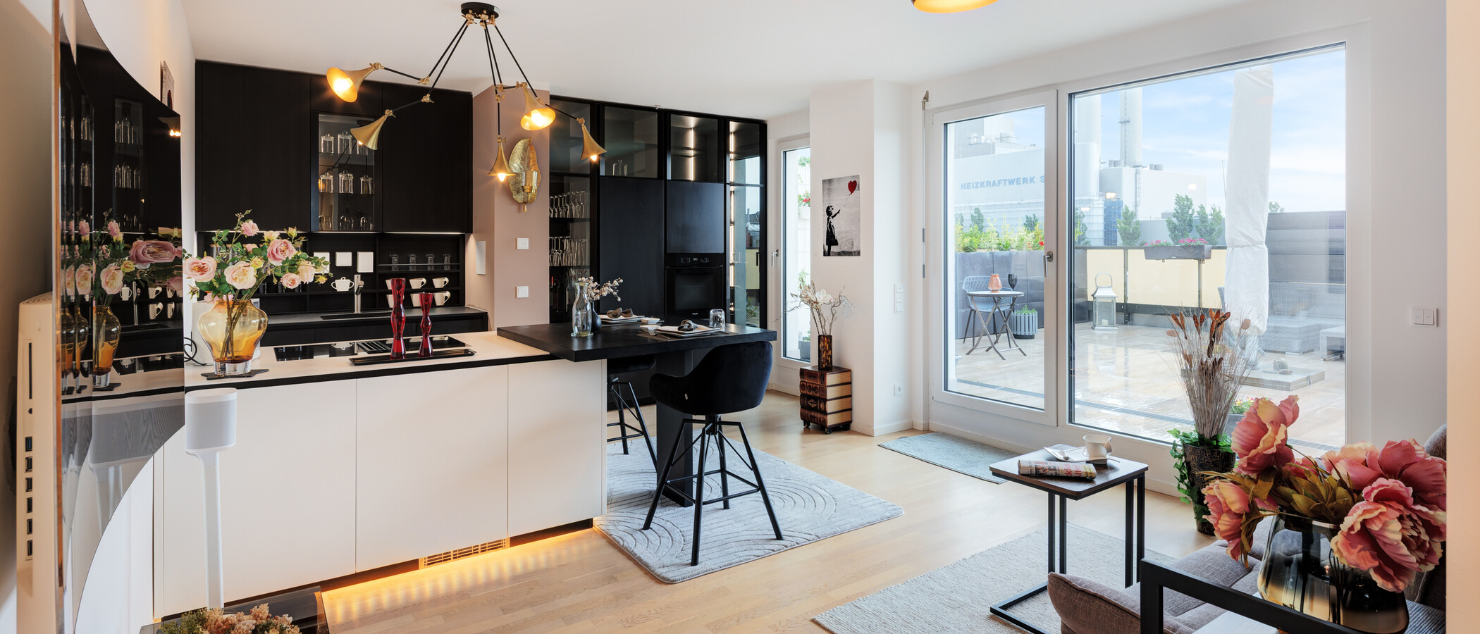 appartement avec terrasse sur le toit München Sendling 04 pièce à vivre 14873