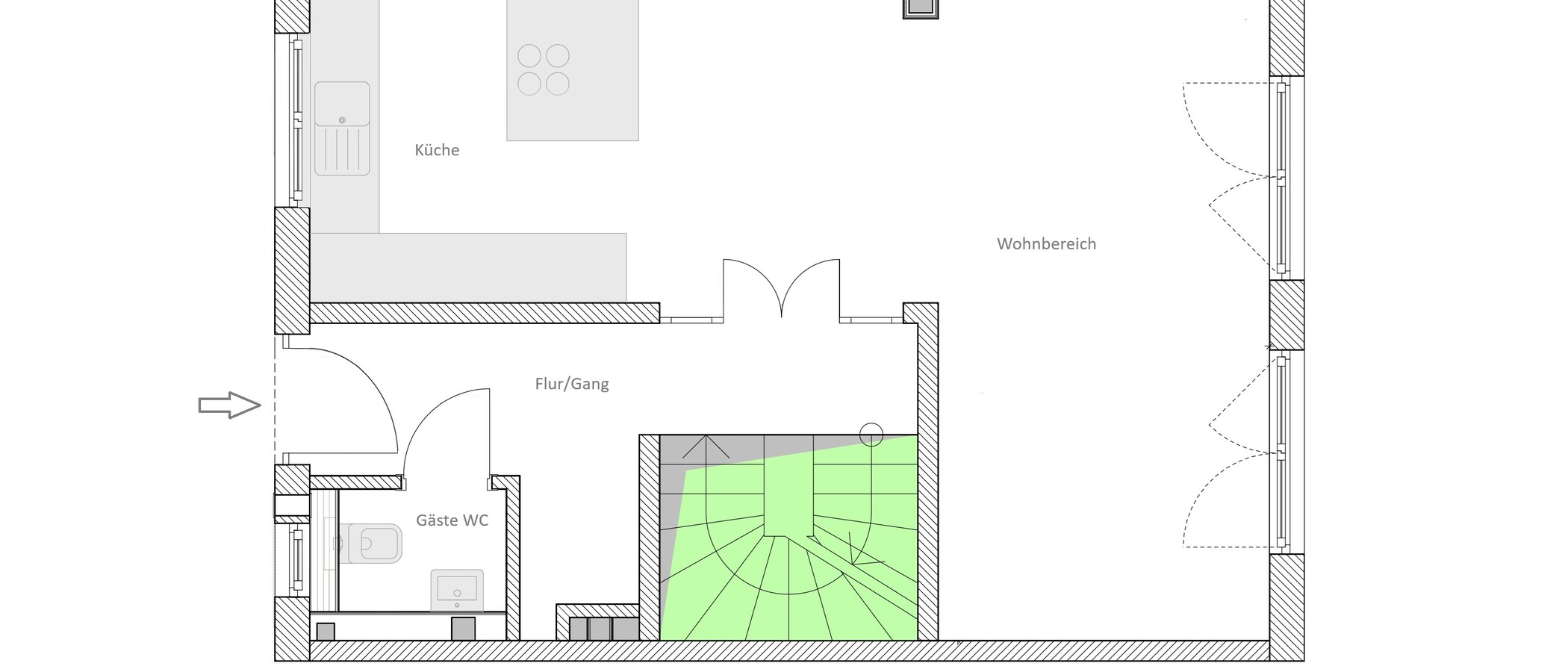 maison mitoyenne placée au milieu de la rangée München Untermenzing 01 plan d'étage 14892