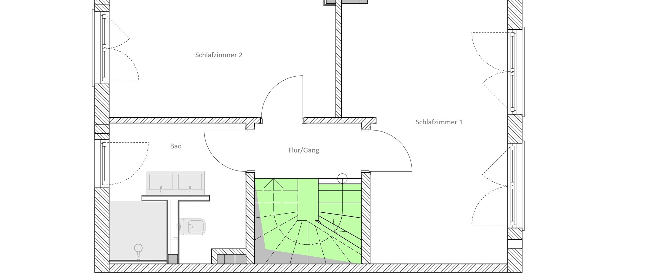 maison mitoyenne placée au milieu de la rangée München Untermenzing 02 plan d'étage 14892