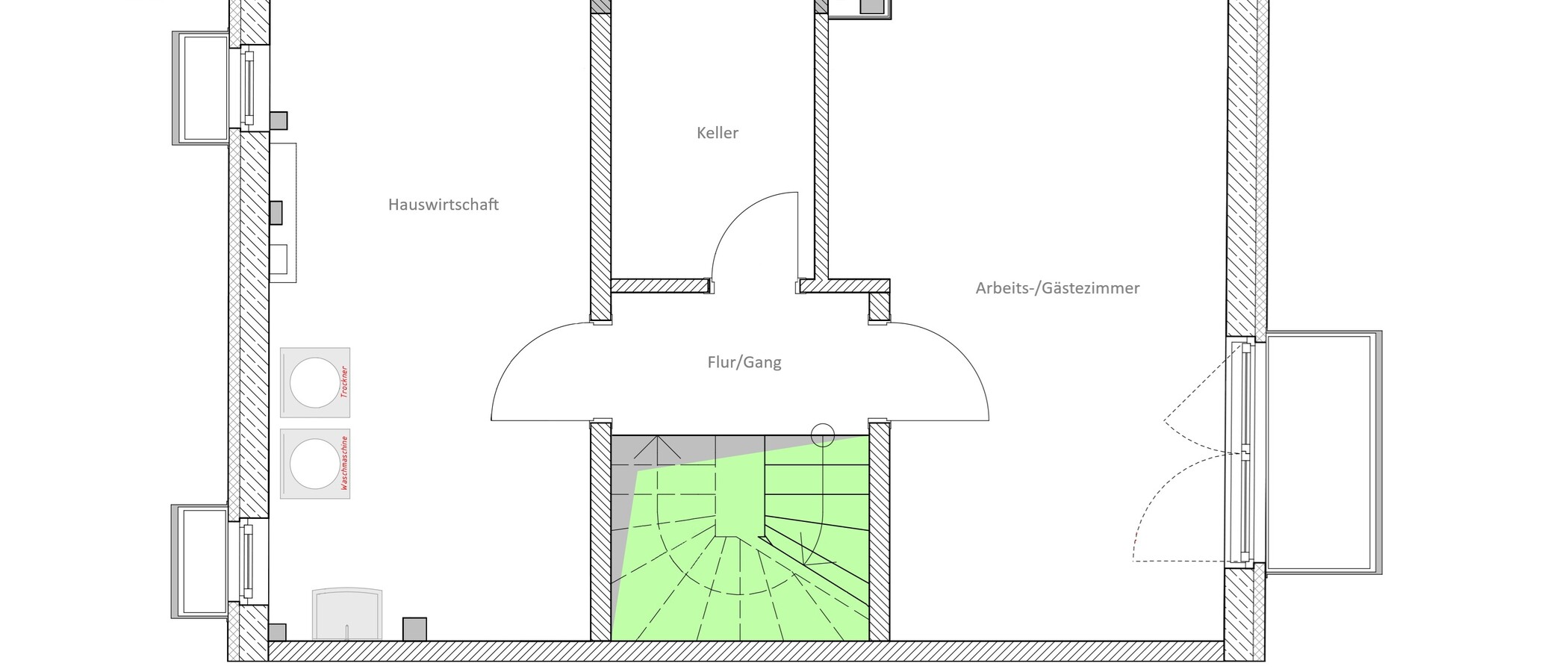 maison mitoyenne placée au milieu de la rangée München Untermenzing 03 plan d'étage 14892