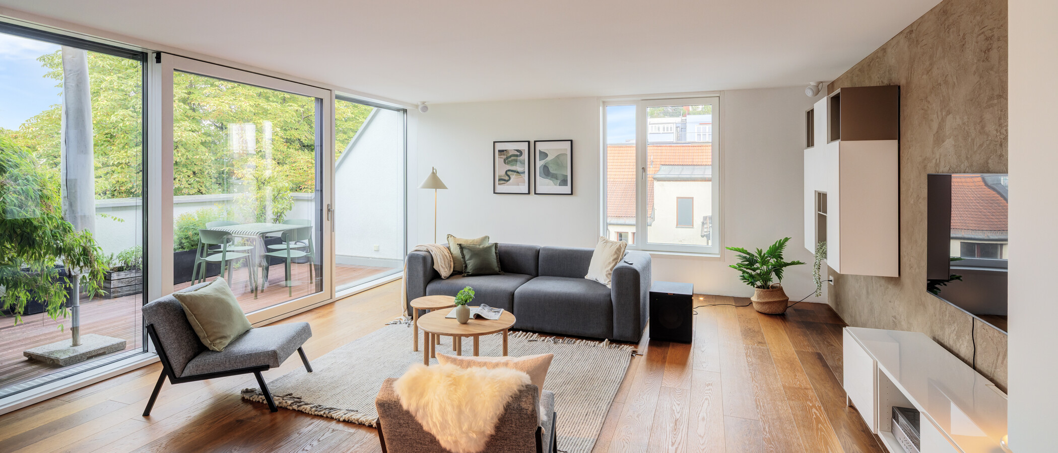 appartement avec terrasse sur le toit München Ludwigsvorstadt 02 pièce à vivre 14956