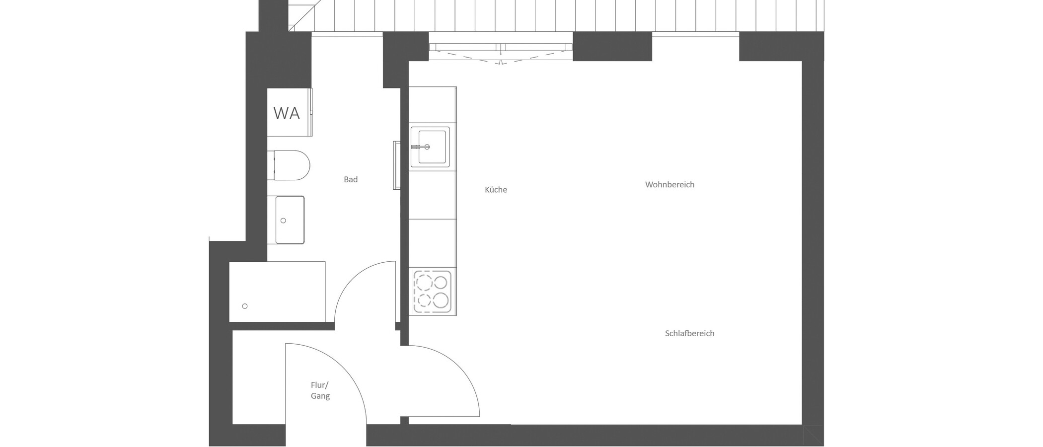 appartement sous les toits München Riem 01 plan d'étage 14957